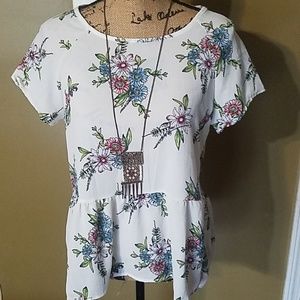 Floral peplum top